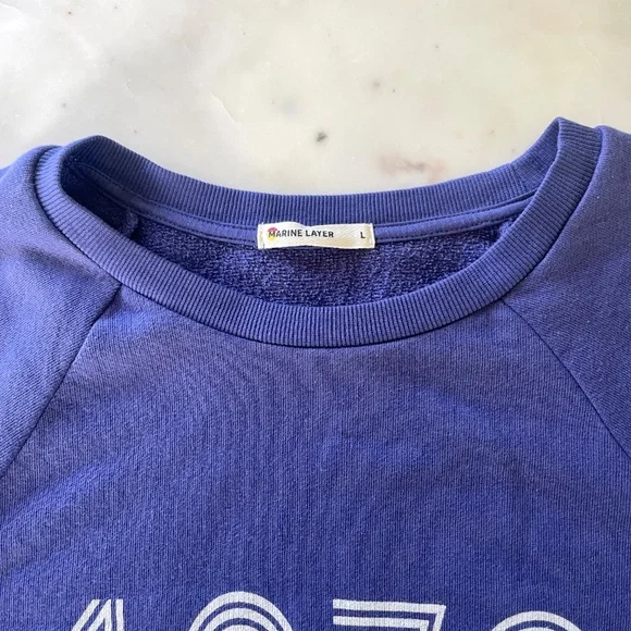 Marine Layer Periwinkle Blue 1976 Graphic Sweatshirt - Picture 7 of 16